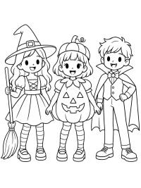Kinder mit Halloween-Kostümen