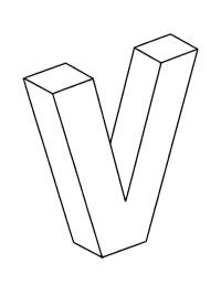 Buchstabe V 3D