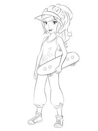 Mia mit Skateboard