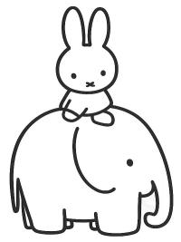 Miffy auf dem Elefanten