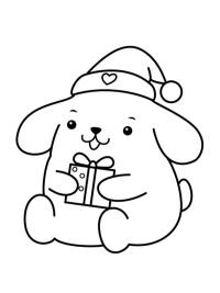 Pompompurin mit Weihnachtsmütze