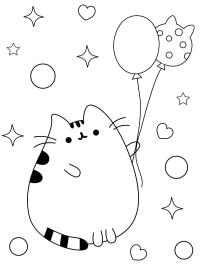 Pusheen mit Ballons