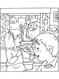 Nikolaus steht vor dem Fenster