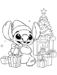 Stitch mit Weihnachtsgeschenken