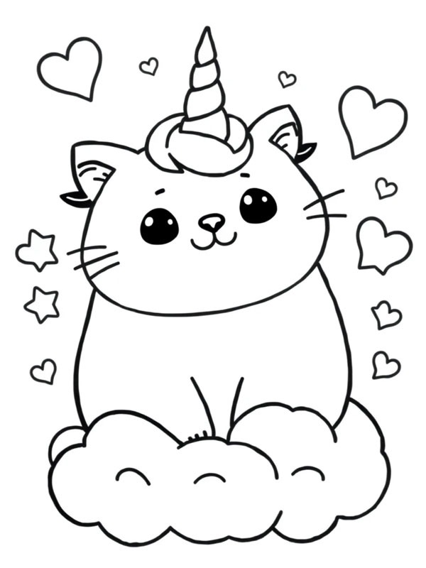 Pusheen Unicorn Ausmalbild