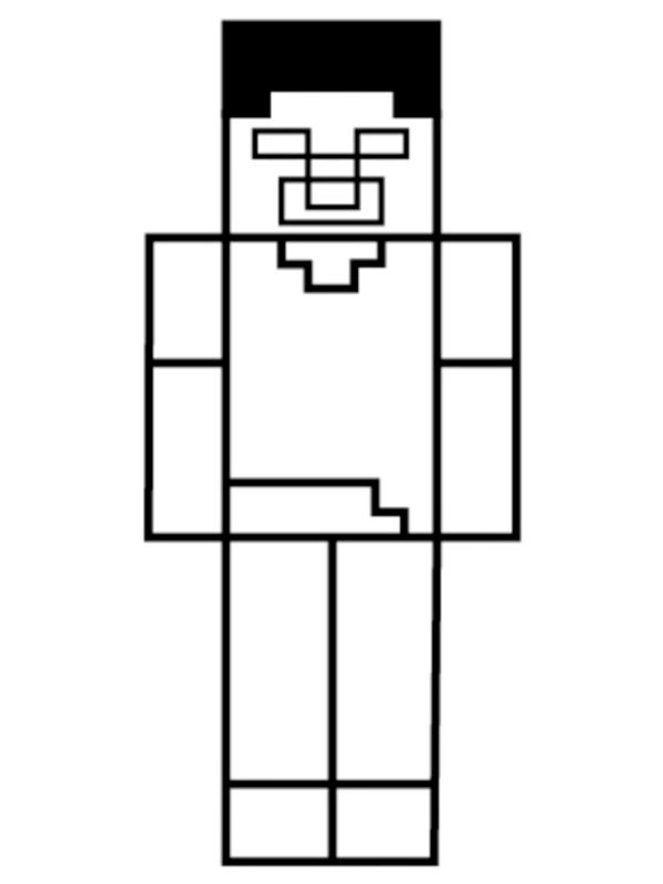 Herobrine Minecraft Ausmalbild