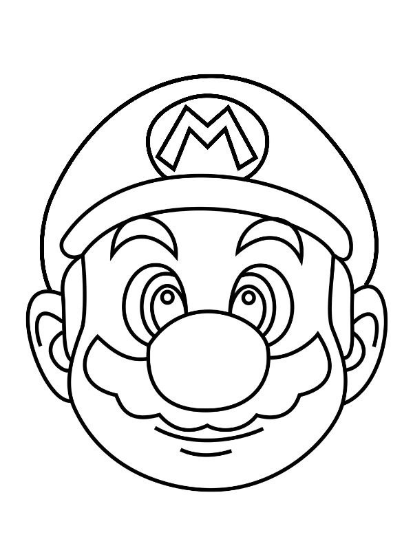 Kopf Mario Ausmalbild