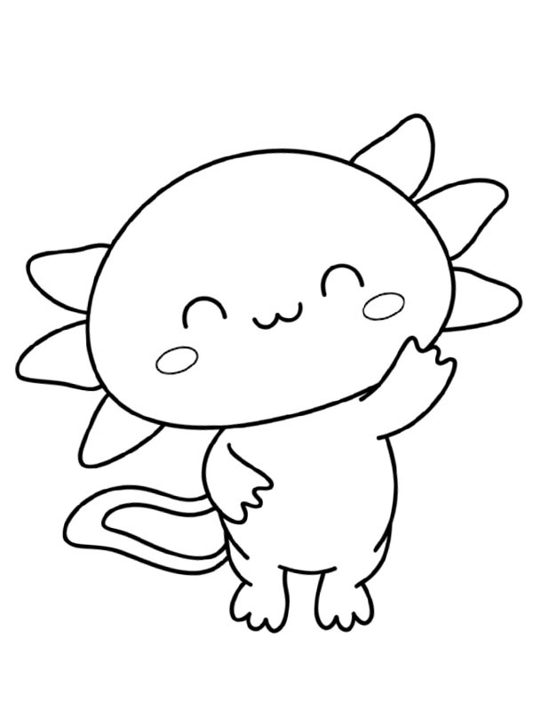 Kawaii Axolotl Ausmalbild