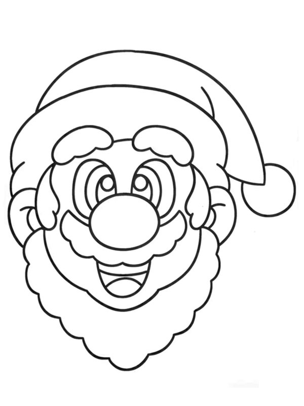 Weihnachtsmann Mario Ausmalbild