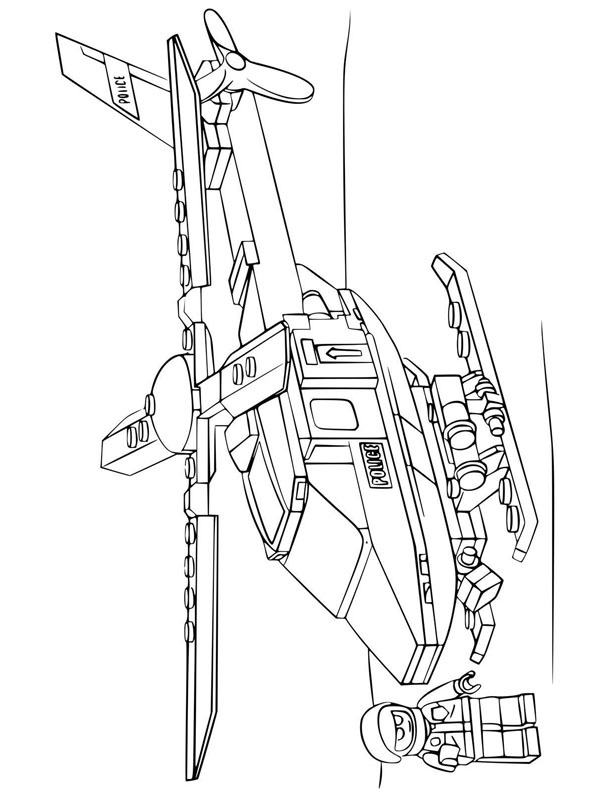 LEGO Polizeihubschrauber Ausmalbild