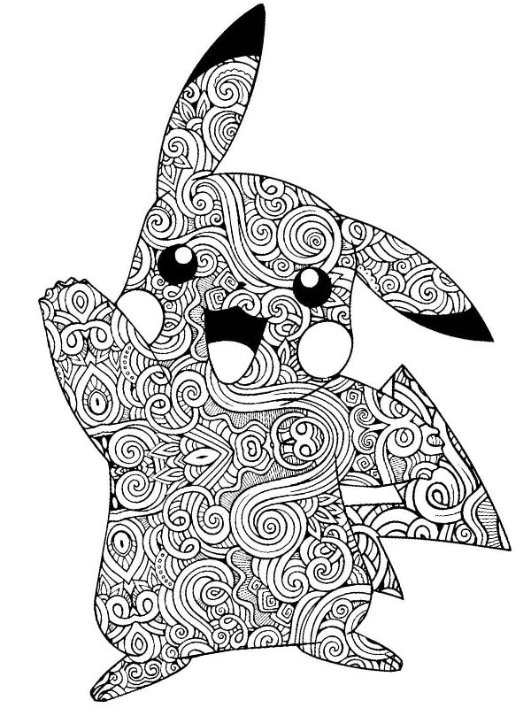 Pikachu mandala Ausmalbild