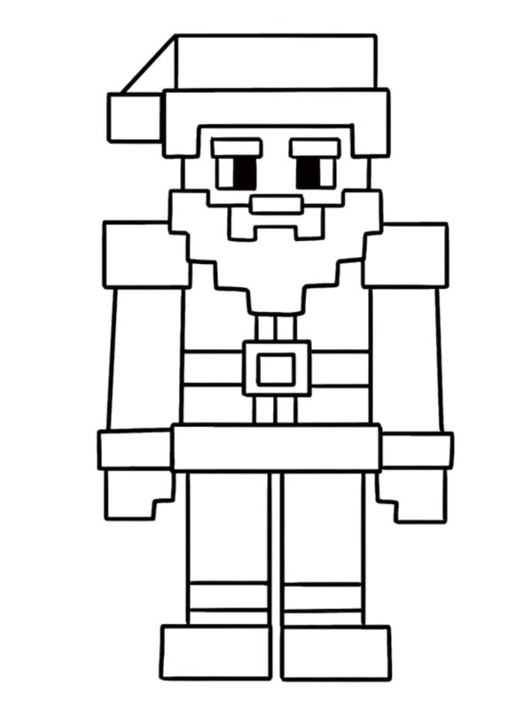 Weihnachtsmann Minecraft Ausmalbild