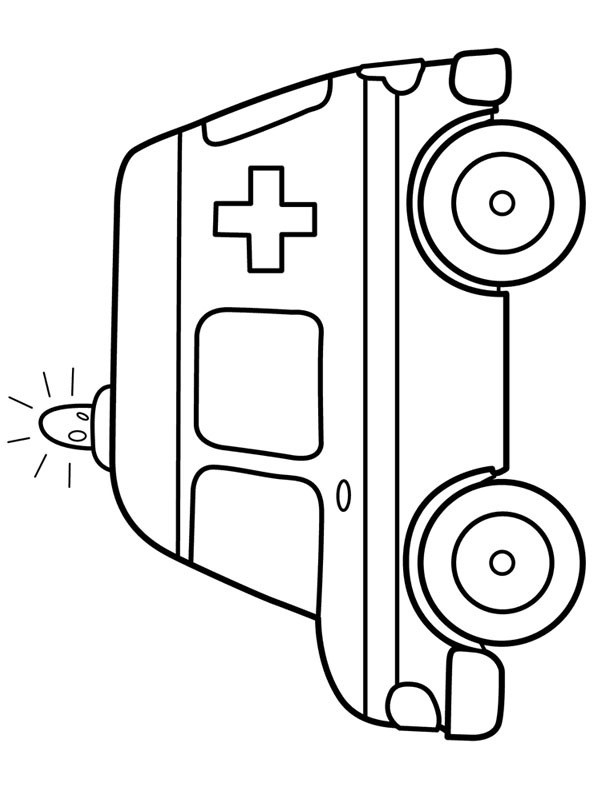 Einfacher Krankenwagen Ausmalbild