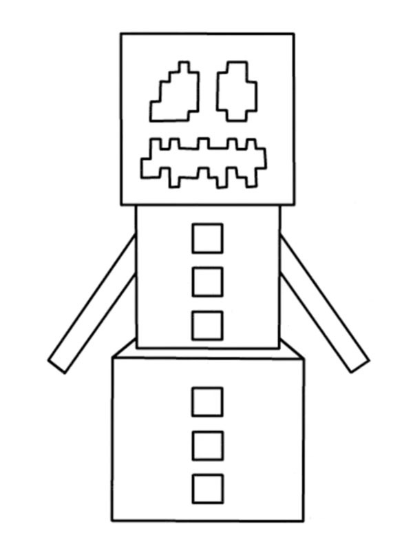 Snow Golem Minecraft Ausmalbild