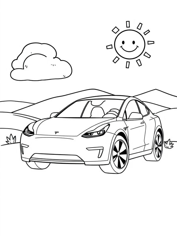 Tesla Model Q Ausmalbild